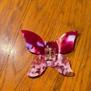 Pink lipstick white Butterfly Hair Clip rave festival concert party theme cute